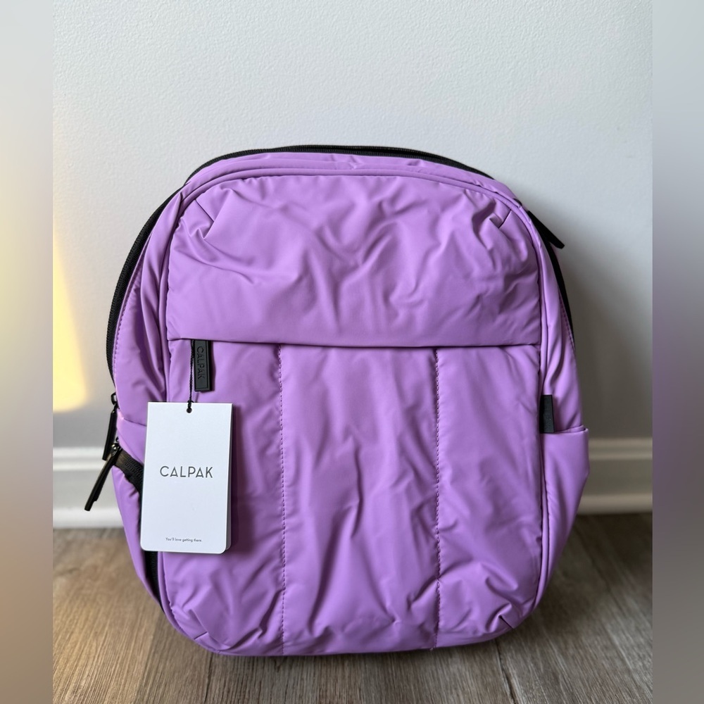 Calpak Backpack Luka 15 in Laptop Backpack Puffer Lilac Lavender Purple Bookbag